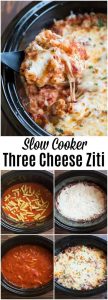 Slow cooker three cheese baked ziti recipe.